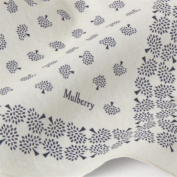 Mulberry Tree Small Square Scarf, Eggshell 